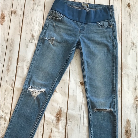 TopShop Distressed “moto” maternity jeans - Picture 2 of 4
